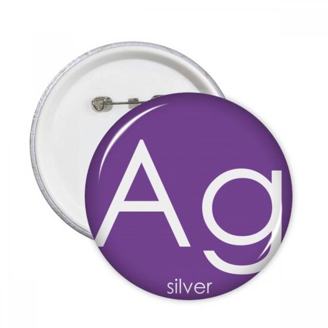 Chestry Elements Period Table Transition Metals Silver Ag Pins Badge Button Emblem Accessory Decoration 5pcs