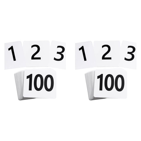 200Pcs Table Numbers 1-100,Plastic Table Numbers, Double Sided Table Number Cards for Wedding Reception Restaurant Table