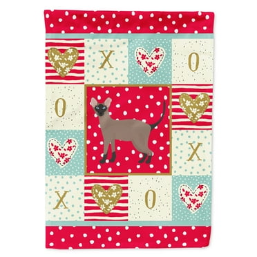 Carolines Treasures CK5664CHF Oriental Bicolor Cat Love Flag Canvas House Size Large multicolor