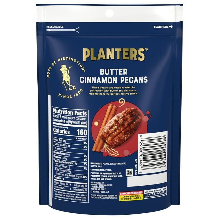 PLANTERS Butter Cinnamon Pecans, 5.5 Oz Bag