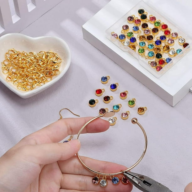 180 Pieces Crystal Birthstone Charms Jewelry Findings 7mm 12