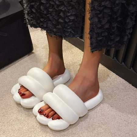 

Hvyesh Platform Sandals for Women Casual Summer Summer Outside Wear Slippers Thick Soled Fashion Solid Color Seaside Sandals Size 6