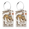 thumbnail image 3 of Honeii Cowboy Up Vintage Wild West Print Leather Luggage Tag for Suitcases,ID Tags,Bag Tags for Luggage,Functional Travel Tag-2 PCS, 3 of 5