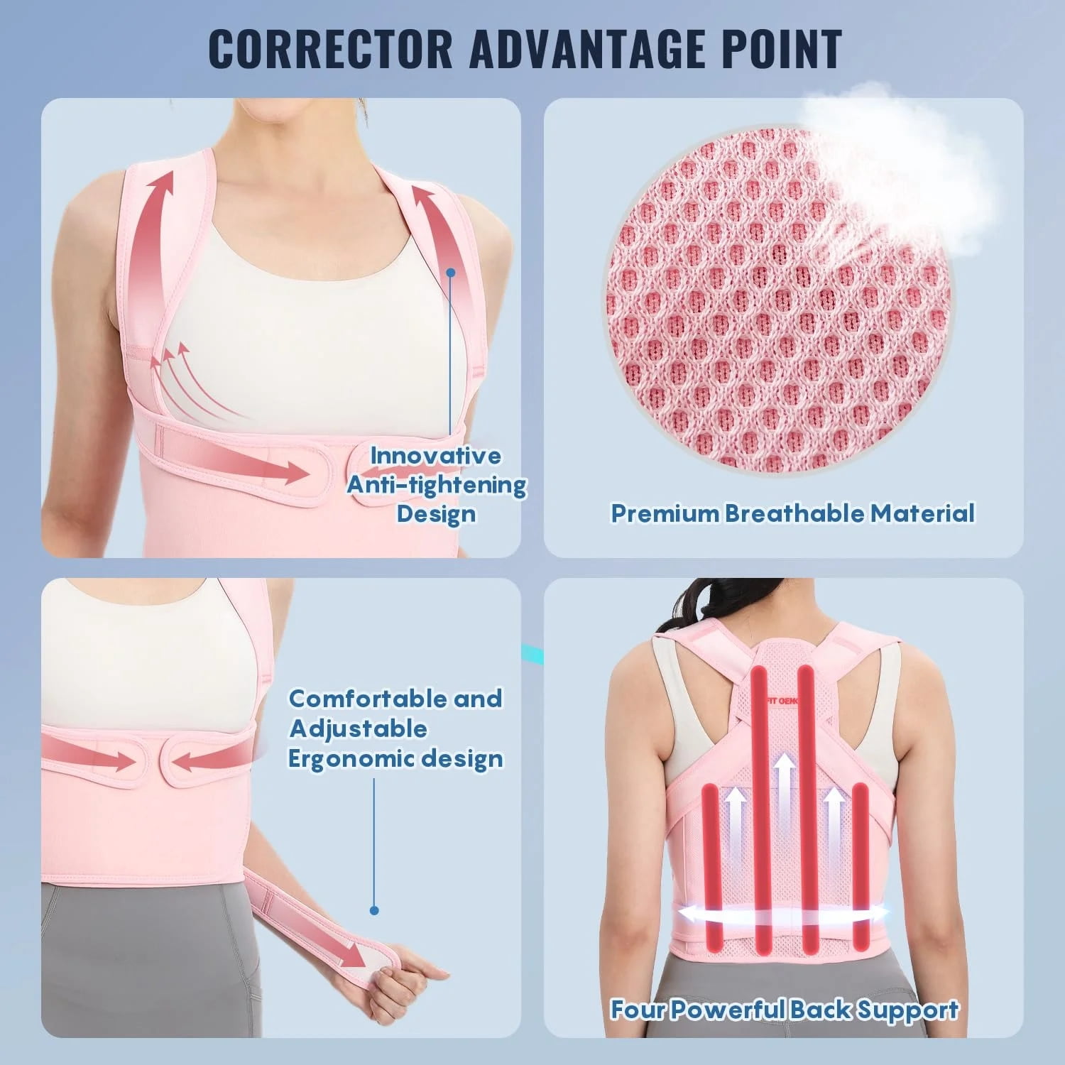 Back Brace Posture Corrector for Women: Shoulder Straightener Adjustable Full Back Support Upper and Lower Back Pain Relief - Scoliosis Hunchback Hump Thoracic Spine Corrector Small