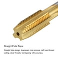 thumbnail image 3 of Uxcell M12 x 1.75 Left Hand Titanium Coated High Speed Steel Machine Straight Flute Tap, 3 of 6
