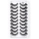 thumbnail image 1 of Kit de 10 pares de pestañas postizas, pestañas postizas 3D, pestañas largas naturales y esponjosas, pestañas postizas de banda suave reutilizables, extensión de pestañas de maquillaje negro de lujo, 1 of 5