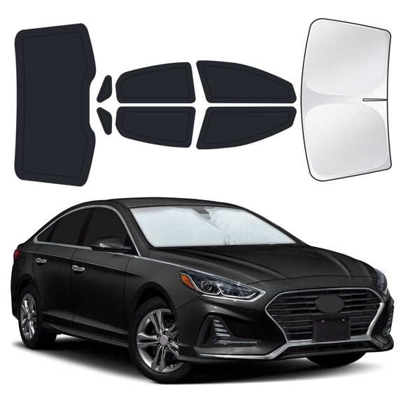 8PCS Full Car Window Sunshade Set for Hyundai Sonata 2015-2019, Custom-Fit Privacy Shades for Front, Side & Rear Windows, Heat-Blocking Window Covers for Camping, Travel & Daily Use