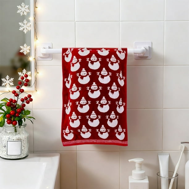 Decoraciones para San Valentín, adornos para San Valentín, regalos para San Valentín, fundas de almohada de doble cara de algodón puro rojo navideño, toalla facial gruesa, toallas de algodón de regalo