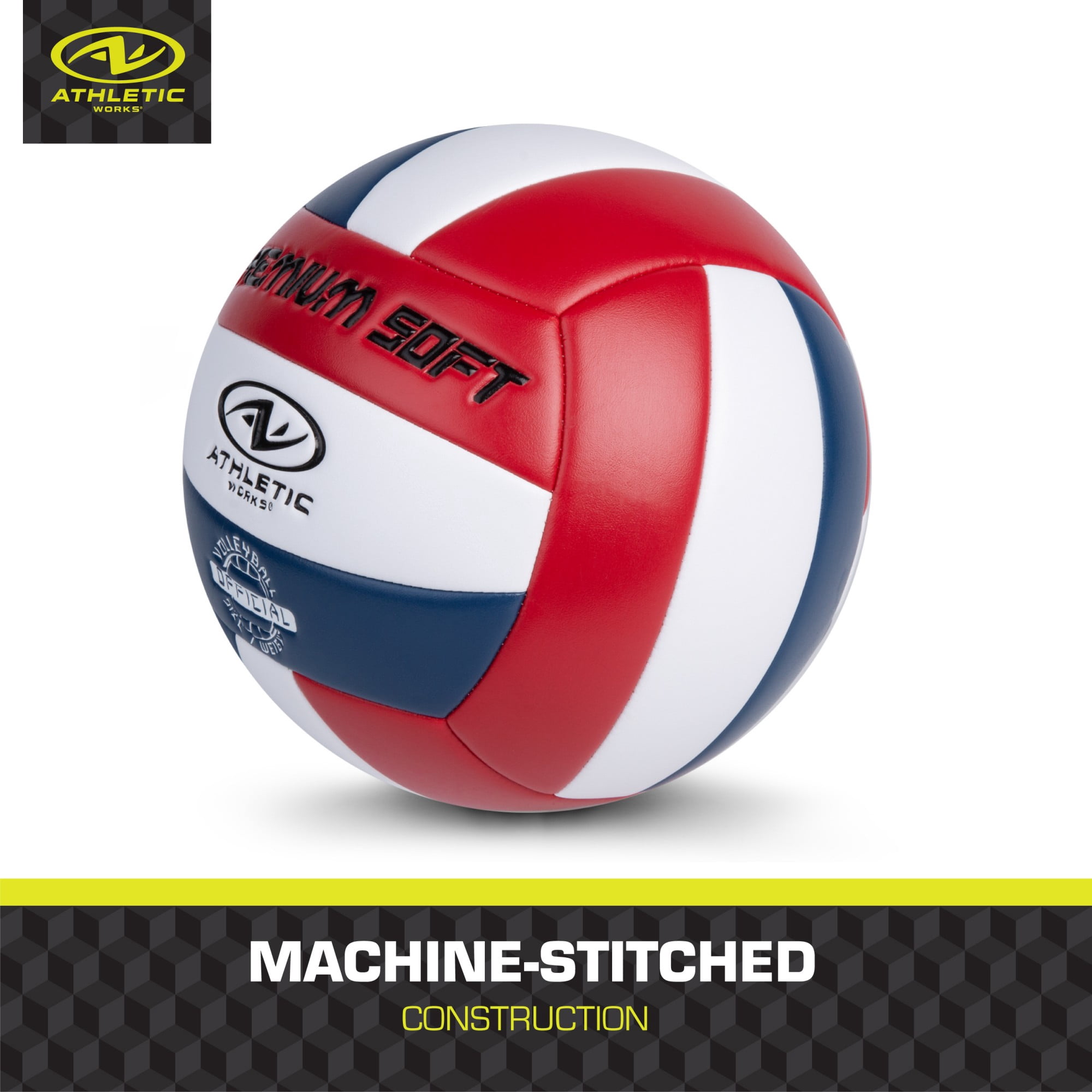 (2 pack) Athletic Works Size 5 Patriotic Volleyball for Practice or Gameplay, Official Size and Weight