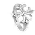 thumbnail image 4 of Fleur De Lis Cross Satin Finish Christian Ring Sterling Silver Band 925 Jewelry Female Male Size 12, 4 of 4