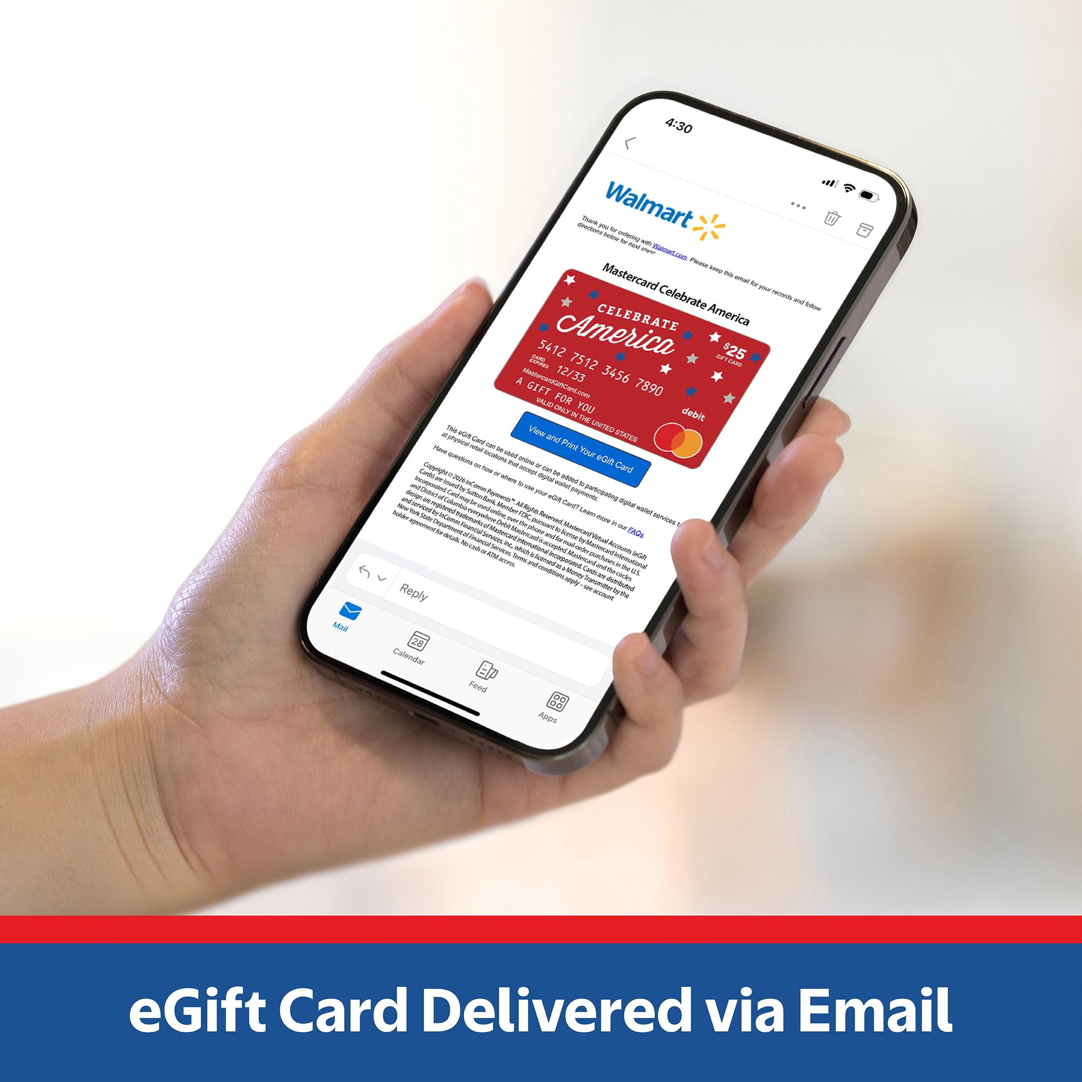 Mastercard® $25 eGift Card Patriotic Stars (Plus $3.84 Purchase Fee) [Email Delivery]