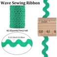 thumbnail image 2 of 75m RIC Rac Trim 5mm Wide RIC Rac Ribbon Green Wave Bending Fringe Trim Wavy Polyester Webbing Ribbon Zig Zag Edging Braid Trimming for Sewing DIY Crafts Christmas Decor Gift Wrapping, 2 of 9