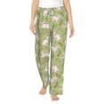 thumbnail image 2 of Lsque Cute Rabbit And Flower Print Women's Pajama Pants, Lounge Pant - Comfortable Home Wear,Elastic Waistband, Stylish Design-Small, 2 of 9