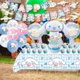 thumbnail image 6 of Cinnamoroll Birthday Decorations, 101pieces Party Supplies Set Include Banner, Balloons, Stickers, Hanging Swirls, Cake Cupcake Toppers, Tablecloth for Kids Cinnamoroll Theme Party, 6 of 6