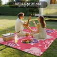 thumbnail image 4 of Valentine's Day Outdoor Rug for Patio/Deck/Porch, Non-Slip Large Area Rug 5 x 8 Ft, Pink Purple Love Romantic Heart Indoor Outdoor Rugs Washable Area Rugs, Reversible Camping Rug Carpet Runner, 4 of 8