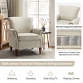 thumbnail image 3 of Wingback Accent Chairs Wood Legs Set of 2 Upholstered Sofa Armchairs Fabric Nailhead Trim Home Living Room Oatmeal, 3 of 8
