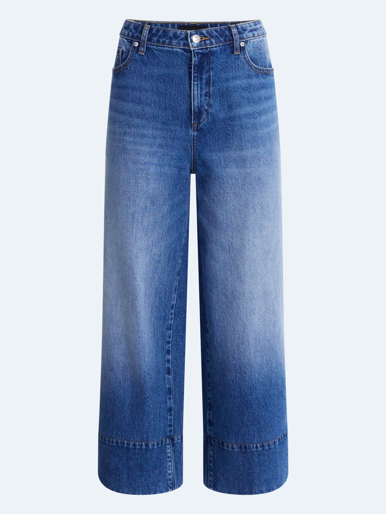 Free Assembly Women's High Rise Wide Leg Ankle Jeans, 27" Inseam, Sizes 0-16