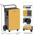 thumbnail image 4 of Shinco Commercial Dehumidifier 200 Pints Industrial with Drain Hose for Large Basement & Spaces, 4 of 7