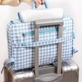 thumbnail image 6 of Women Canvas Checkered Students Bookbags Large Capacity Bookpack Wear-Resistant Travel Daypack Bag for Commute (Blue), 6 of 12