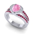 thumbnail image 2 of 2.35 Ct Sparkle Oval Cut Pink Sapphire & Red Ruby Gemstone Wedding Ring for Women 14K White Gold Size 3 by Diamond-Capitals, 2 of 8
