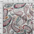 thumbnail image 3 of oneOone Cotton Poplin White Fabric Asian Paisley Craft Projects Decor Fabric Printed By The Yard 42 Inch Wide, 3 of 4