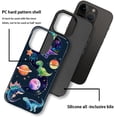 thumbnail image 5 of Case for iPhone 14 Pro Case, Hybrid 2-Layer Silicone Protective Glossy Case for Girl Women Case for iPhone 14 Pro Dinosaur Universe Pattern, 5 of 7
