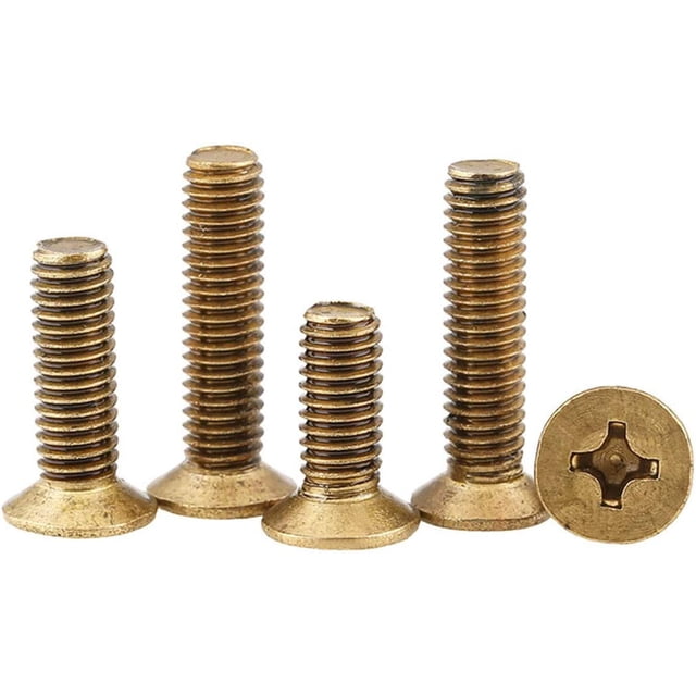 10 Uds. Tornillos de cabeza plana de latón M6 * 12 tornillos de máquina de cabeza avellanada Phillips de latón