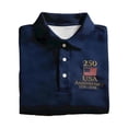 thumbnail image 2 of Mens American Flag Patriotic Polo Shirts 250 Anniversary USA Tops Collared Short Sleeve T-Shirt, 2 of 5