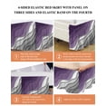 thumbnail image 6 of Purple Grey Ombre Bed Skirt King Size, Modern Geometric Abstract Aesthetics Cream Wrap Around Bed Skirting with Adjustable Elastic Strap, Dust Ruffled Pleated Bedskirts 18 Inch Drop for Bedroom Beds, 6 of 9