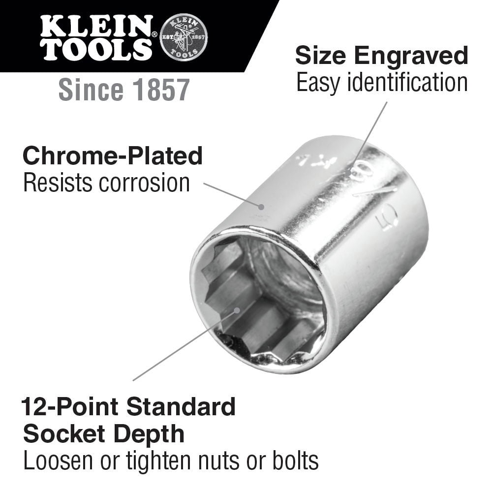 Klein Tools 20 Piece Socket Sets, 3/8 in