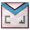 thumbnail image 3 of Master Mason Memphis Misraim French Regulation Apron - White with Thin Maroon Lining and Adjustable Silver-Plated Snake Fitting, 3 of 5