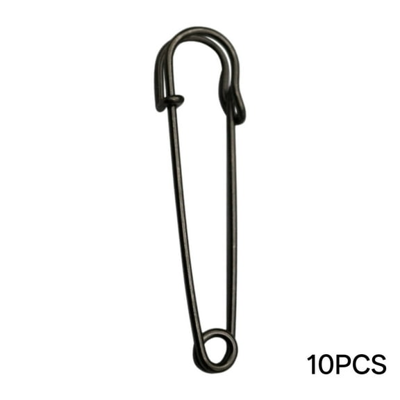 DESIGNICE 10Pcs Safety Pins,Multi-Functional Pin Safety Pins,Diy Projects Large Safety Pins,Black-1