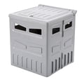 thumbnail image 1 of Inodoro portátil plegable con tapa, taburete de almacenamiento para inodoro de coche, orinal de viaje portátil gris Zulema Baño portátil, 1 of 8