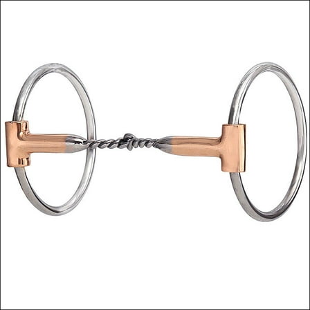 Ah337 Hilason Stainless Steel Ring Horse Bit Twisted Wire Snaffle Mouth