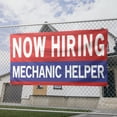 thumbnail image 2 of Now Hiring Mechanic Helper 13 oz Heavy Duty Vinyl Banner Mechanic Helper Jobs Available Vehicle Mechanic Help Wanted Sign Indoor/Outdoor Single-Sided with Metal Grommets (4x8 ft, Re & Wh & Bl), 2 of 6