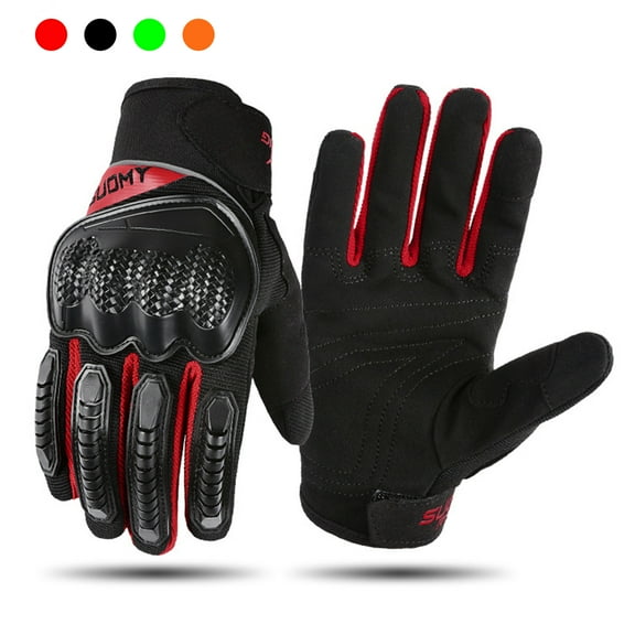 1 Pairs Motocycle Gloves, Red Motorcycle Gloves With PVC Case, Size M Knuckle PVC Protection Motorcyle Gloves, Touchscreen Motorcycle Riding Gloves for Road Racing