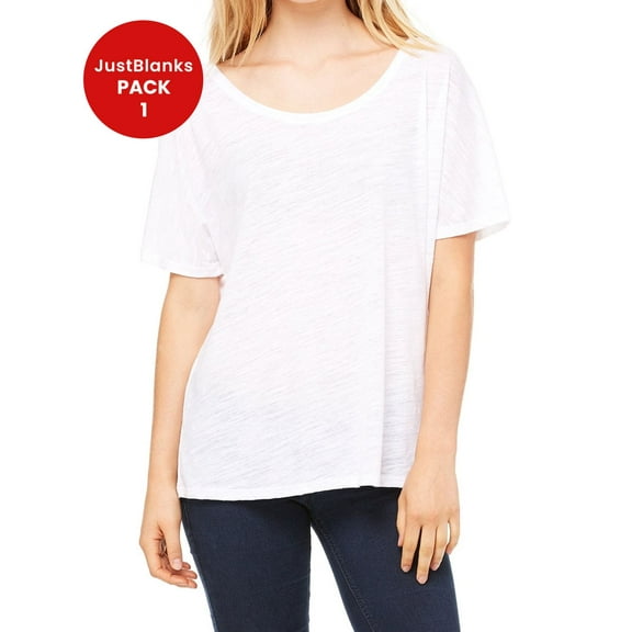 JustBlanks Women Slouchy Tee 65/35 polyester/viscose Relaxed slouchy fit Subtle curved bottom hem