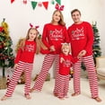 thumbnail image 3 of Younger Tree Family Matching Christmas Pajamas Set Letter Print Top Plaid Pants Loungewear Xmas Jammies Holiday Pjs Outfits for Baby 3-6 Months, 3 of 7