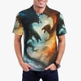 thumbnail image 2 of Salouo Red And Blue Flame Wave Dragon for Men's Short Sleeve Polo Shirts,Polo Shirts for Men Performance Short Sleeve Golf Shirt Athletic Casual Collared T-Shirt-4X-Large, 2 of 8