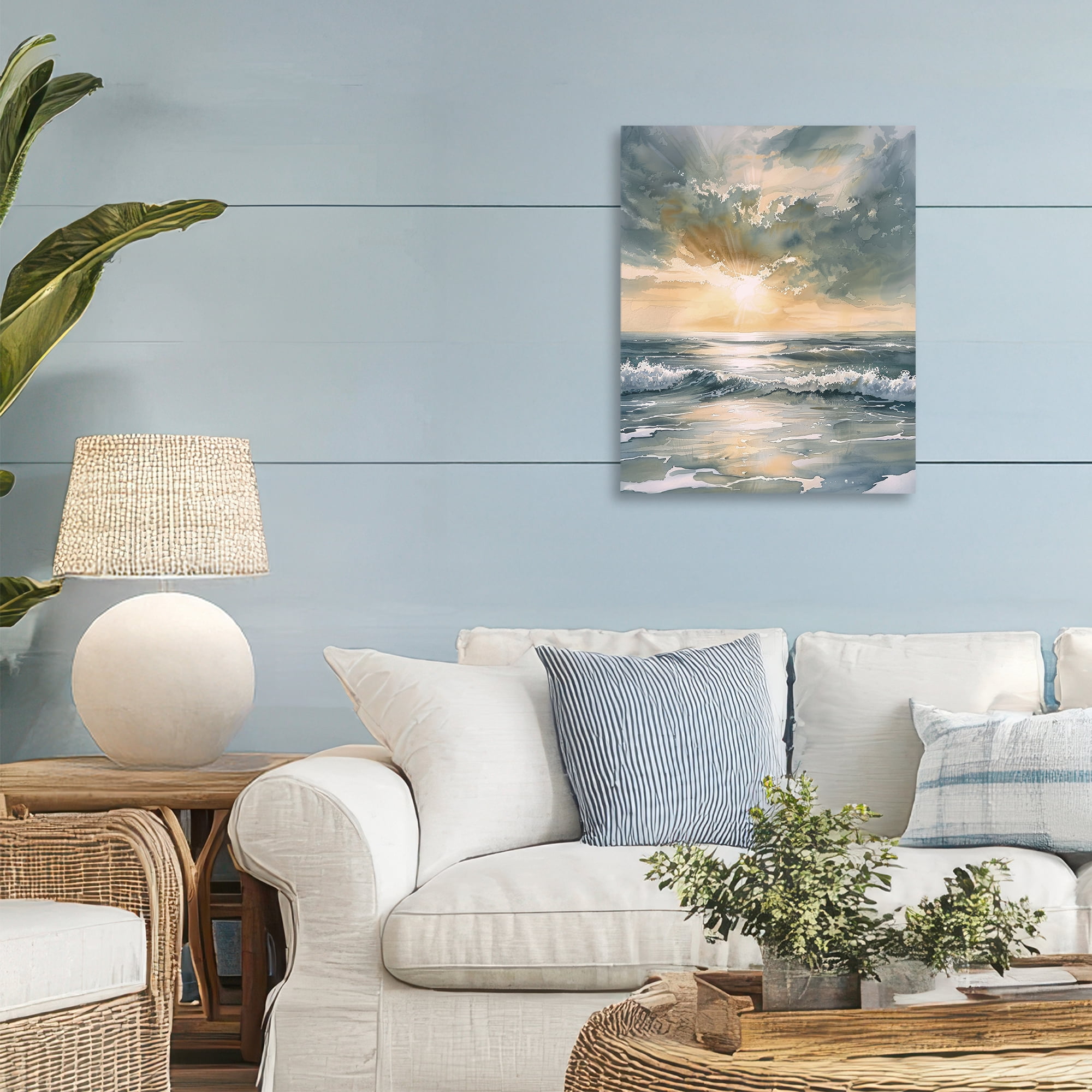 Stupell Industries Sunlit Waves Golden Reflection Canvas Wall Art, design by Petal Prints Design