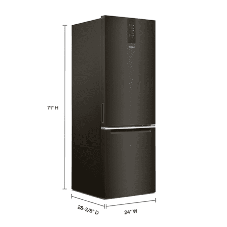 Whirlpool - 12.7 Cu. Ft. Bottom-Freezer Counter-Depth Refrigerator - Black stainless steel