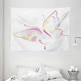 thumbnail image 1 of Butterfly Tapestry, Spring Nature Inspired Watercolor Artwork Figure Abstract Wings Color Splashes, Wall Hanging for Bedroom Living Room Dorm Decor, 80W X 60L Inches, Multicolor, by Ambesonne, 1 of 2