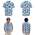 thumbnail image 2 of Whosucclay Blue Palm Tree Print Hawaii Couple Matching Outfits Men's Hawaiian Button Down Shirt or Women's Sleeveless Summer Dress with Pockets Beach Luau Party Clothes for Husband Wife, L, 2 of 7