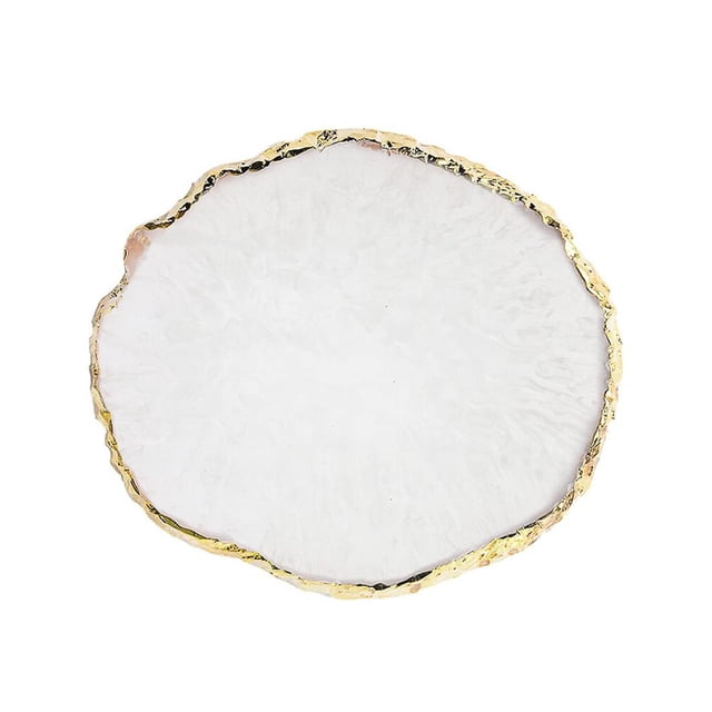 Paleta de uñas de resina GAOSENLONK blanca con borde dorado