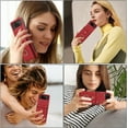 thumbnail image 7 of REQO Phone Case for Samsung Galaxy Z Flip 4 5G 2022 Wallet Cell Cover with and Crossbody Strap Ring Stand RFID Credit Card Holder ZFlip4 Z4 Flip4 4Z Accessories Kickstand Women Men Girls Red, 7 of 7