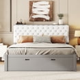 thumbnail image 3 of Harper & Bright Designs Queen Size Bed with Storage Upholstery Headboard and 4 Drawers, Wood Platform Bed Frame with Shoe Rack for Boys Girls Adults, Gray, 3 of 16