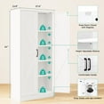 thumbnail image 5 of SISESOL Metal Storage Cabinet with 2 Doors and 5 Shelves,61 inch White Pantry Storage Cabinet,Large Farmhouse Pantry Cupboard for Home,Kitchen,Dining/Living Room, 5 of 14