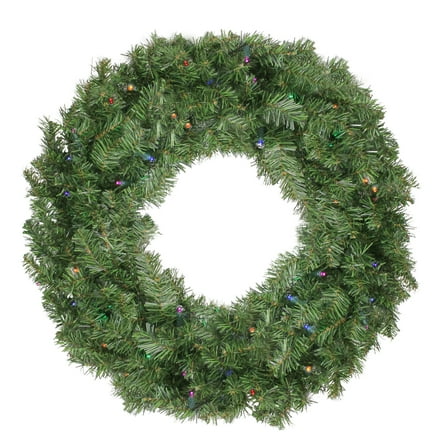 Northlight 24" Prelit LED Battery Operated Canadian Pine with Timer Artificial Christmas Wreath -