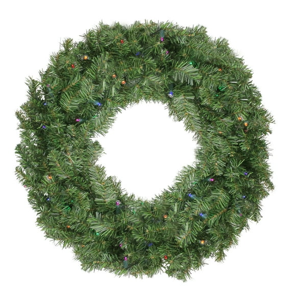 Northlight 24" Prelit LED Battery Operated Canadian Pine with Timer Artificial Christmas Wreath -