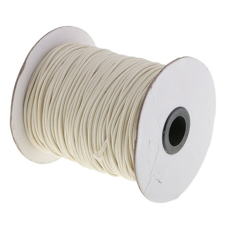 Prettyia 80 Meters 2mm Waxed Cotton Macrame Cord Thread DIY Findings Beige  
